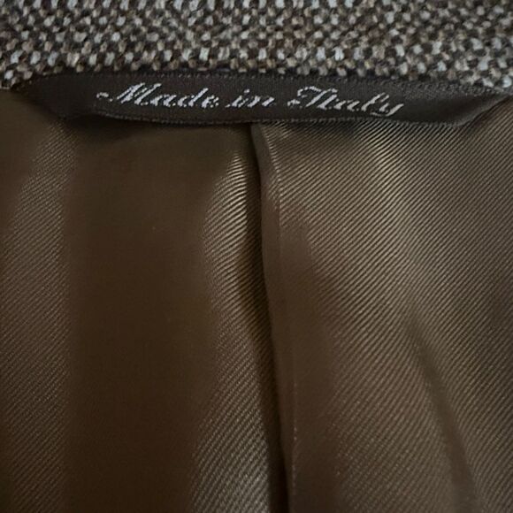 Canali For Bloomingdales Mens Sport Jacket Brown Tweed with Suede Elbow Patches. - Picture 9 of 14